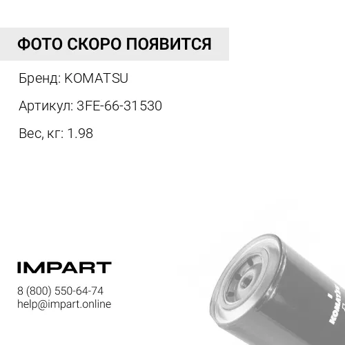 3FE-66-31530 АНТИКОРРОЗИЙНЫЙ ФИЛЬТР KOMATSU