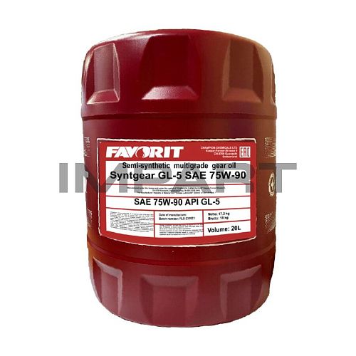 Масло трансмиссионное FAVORIT Syntgear SAE 75W-90 API GL-5 (20 л)